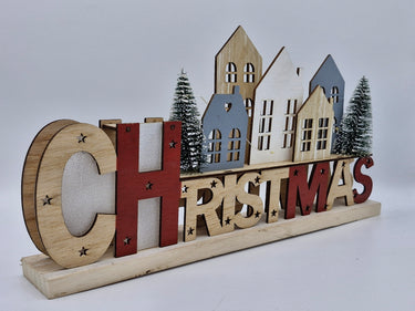LED Christmas Wooden Sign