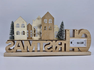 LED Christmas Wooden Sign