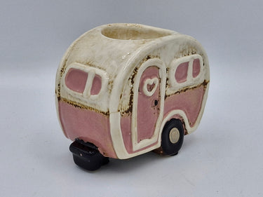 Ceramic Caravan Tealight Holder Pink