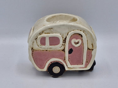 Ceramic Caravan Tealight Holder Pink