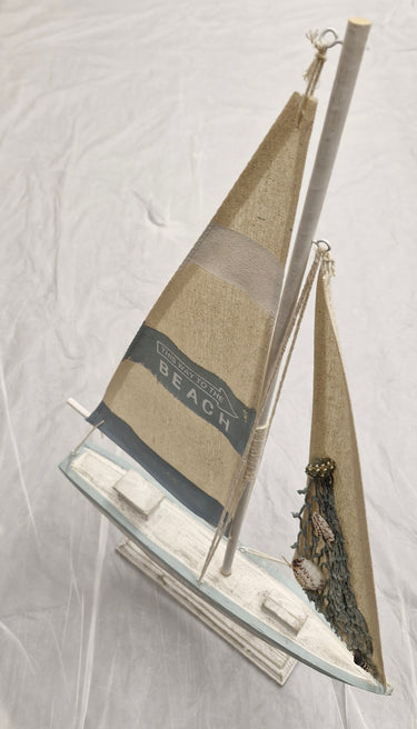 To The Beach Wooden Sailing Boat