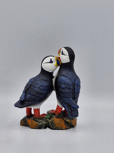 Resin Puffin Pair Nuzzling