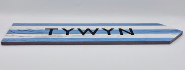 Tywyn Light Blue Stripes Sign
