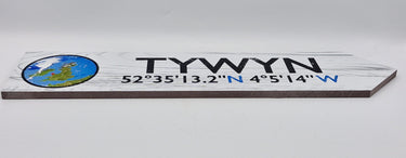 Tywyn Map & Co-Ordinates Sign