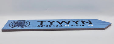 Blue Tywyn Compass Sign