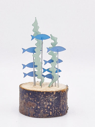 Blue Fish & Seaweed Scene