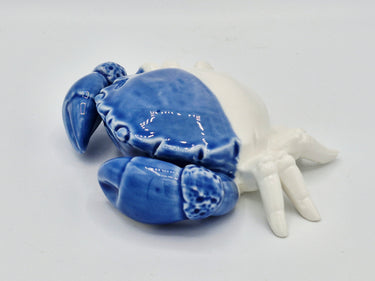Ceramic Crab Blue & White Small