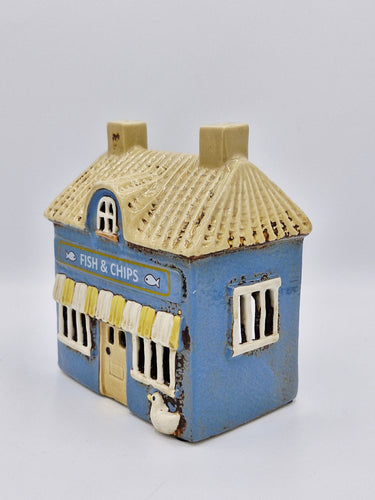 Ceramic Fish and Chips Tealight Holder