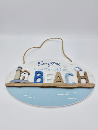 Oval hanging Beach Plaque