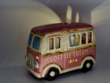 Ceramic Ice Cream Van Tealight Holder