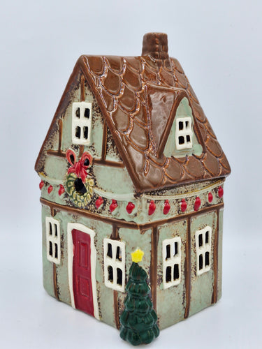 Green Ceramic Christmas Tealight