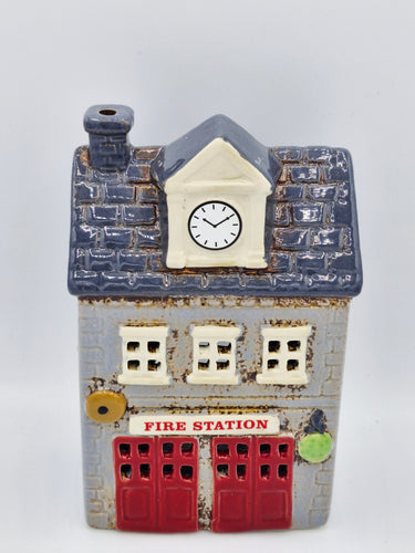 Ceramic Fire Station Tea Light Holder