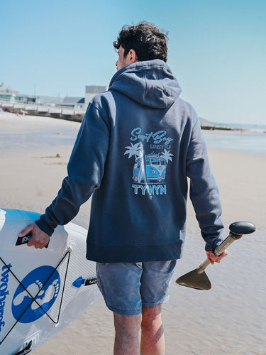 Unisex Grey Hoody "Retro Campervan Logo Tywyn"
