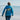 Tywyn Catchin the Surf Retro Print Unisex Adult Hoody in Malibu Blue