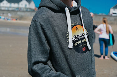 Unisex Charcoal Hoody "Rush Hour Sunset Mountain Biker"