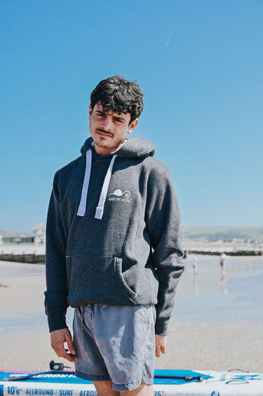 Unisex Charcoal Hoody "Catching The Surf Tywyn"