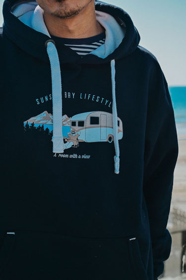 Unisex Navy Hoody "Room With A View"