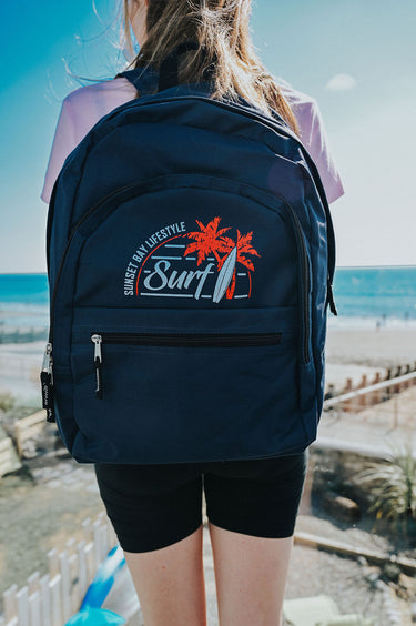 Navy Backpack/Rucksack With Surf & Palm Logo