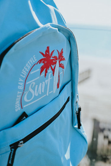 Blue Backpack/Rucksack With Surf & Palm Logo