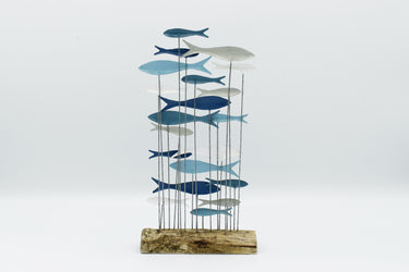 Tall Shoal Of Fish Ornament "Blues"