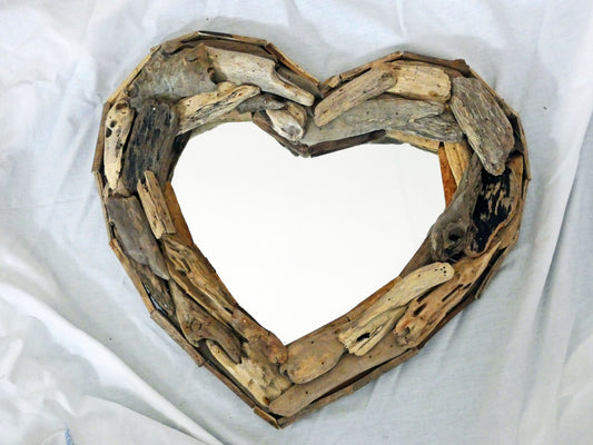 Driftwood Heart Mirror