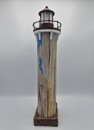 Rustic Wood & Metal LED Lighthouse