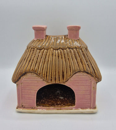 Ceramic Tealight Cottage Pink Thatched