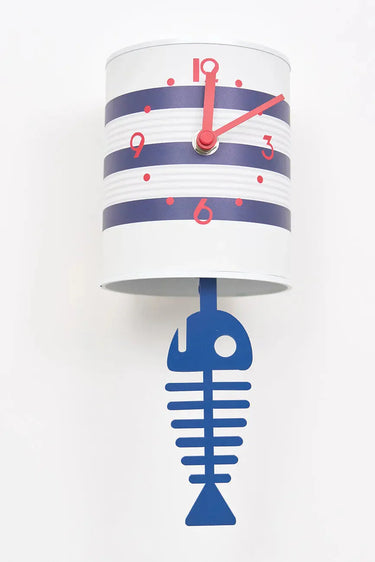Stripy Tin Can Wall Clock