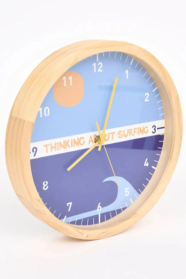 "Thinking About Surfing" Wall Clock
