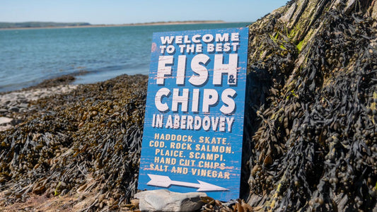 Fish & Chips in Aberdovey Wooden Sign