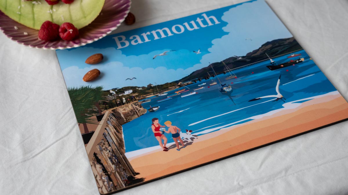 Barmouth Beach Wooden Table Mat