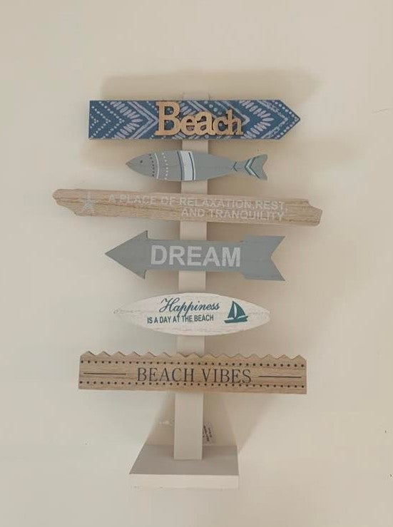 Wooden Beach Vibes Sign