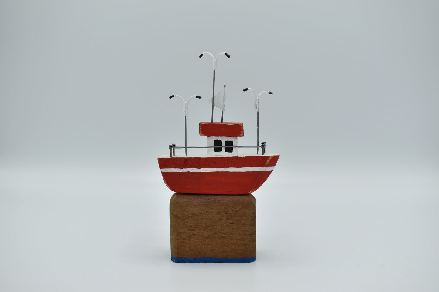 Boat and Seagulls Wooden Painted Ornament