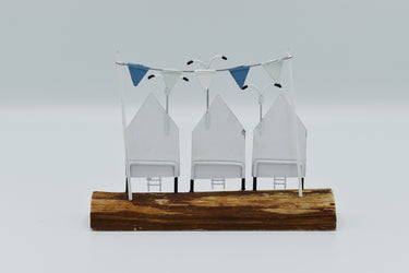 Beach Hut Trio Scene Ornament