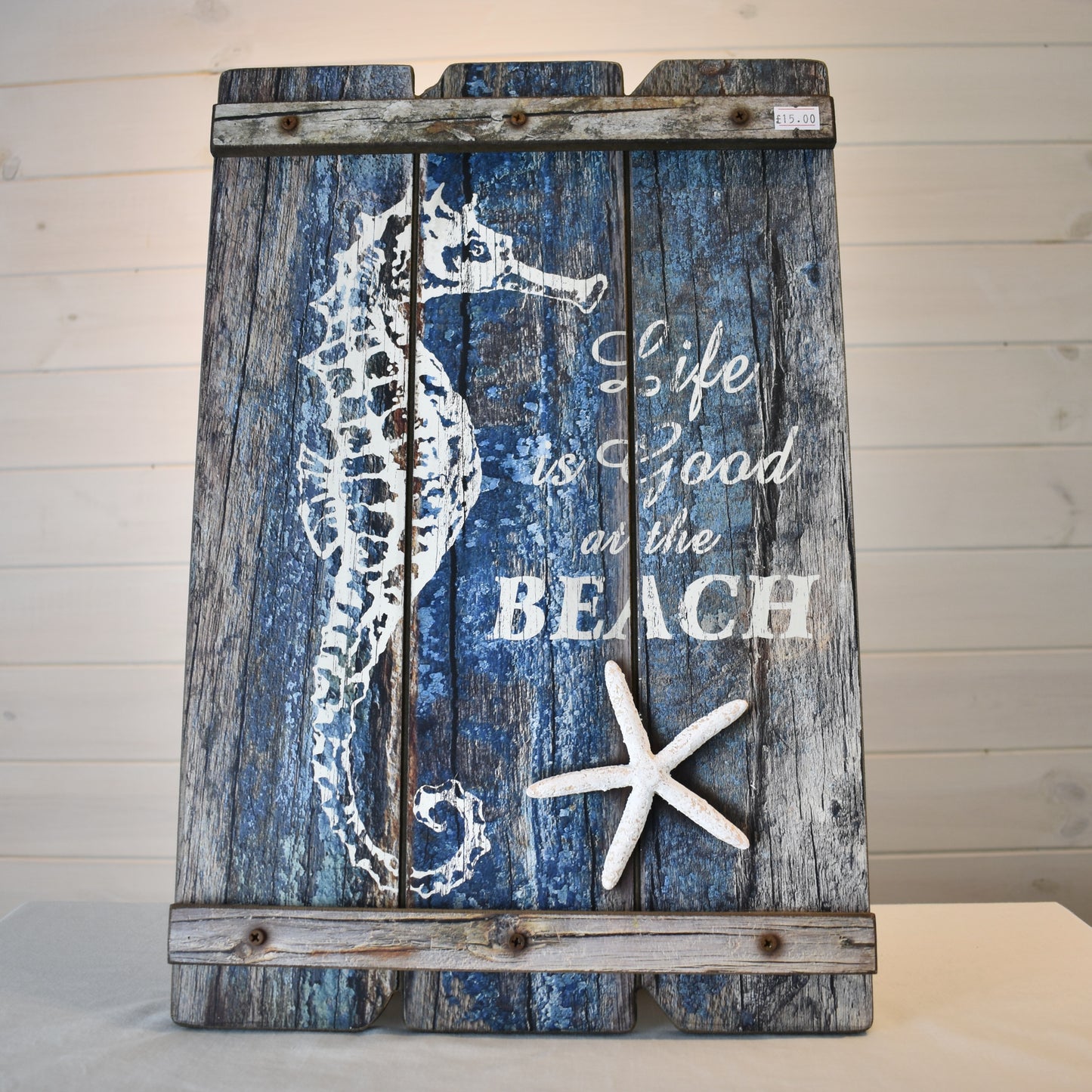 Seahorse Design Wooden Plaque