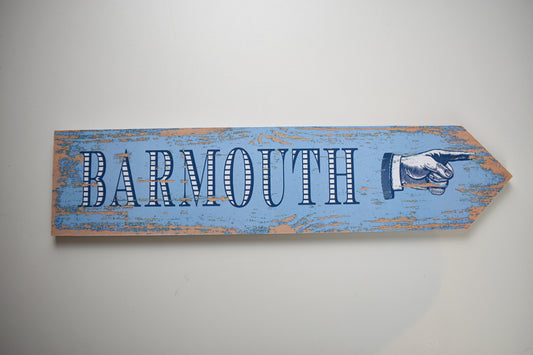 Barmouth Retro Distressed Wooden Sign
