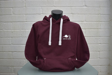 Unisex Hoody In Maroon "Retro Camper Logo Barmouth"