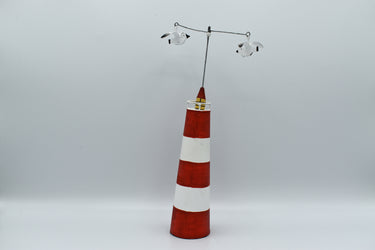 Red Lighthouse With Seagulls Ornament
