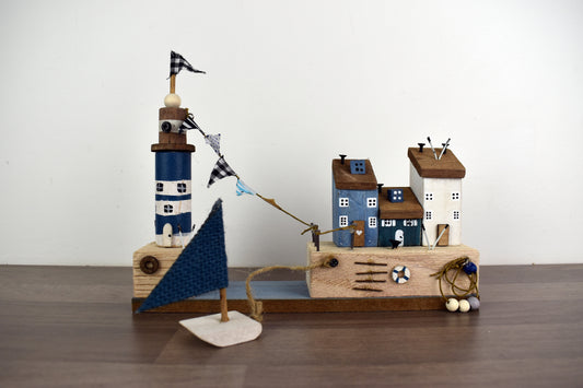 Driftwood Look Lighthouse and Harbour Decor