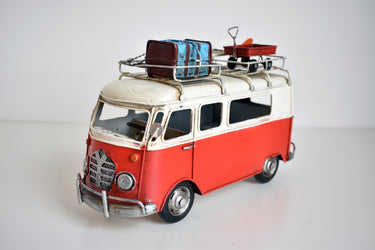 Retro Tin Camper Model With Surfboard In Red Or Blue * Special Offer *