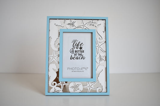Blue Seahorse and Starfish Photo Frame
