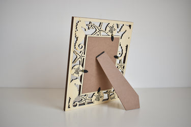 Blue Wooden Photo Frame "Seahorse & Starfish"