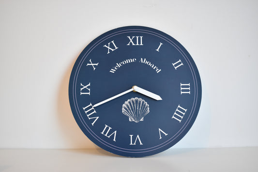 Blue Seashell Beach Clock