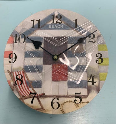 Beach Hut Themed Clocks