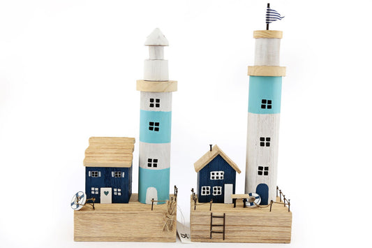 Painted Seaside Lighthouse Driftwood Look NOW REDUCED