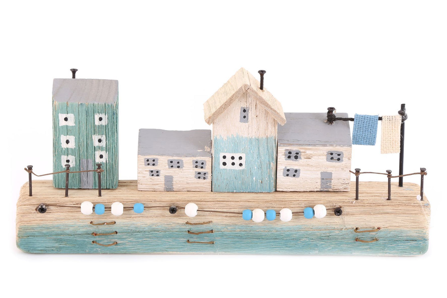 Driftwood painted harbour beach house