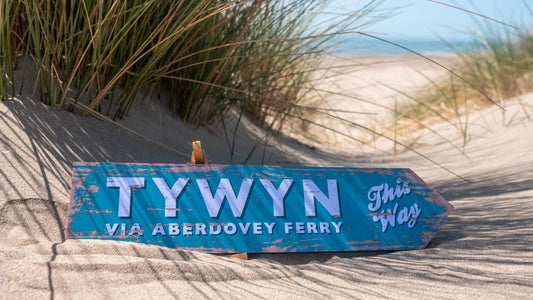 Tywyn Via Aberdovey Ferry Wooden Sign