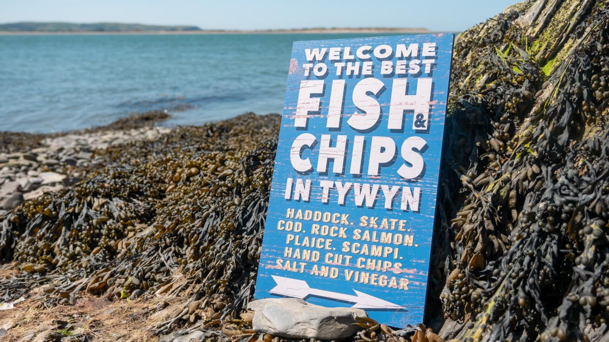 Tywyn Fish & Chips Wooden Sign