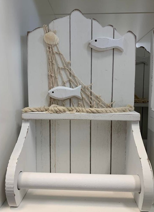 Nautical Wooden Toilet Roll Holder