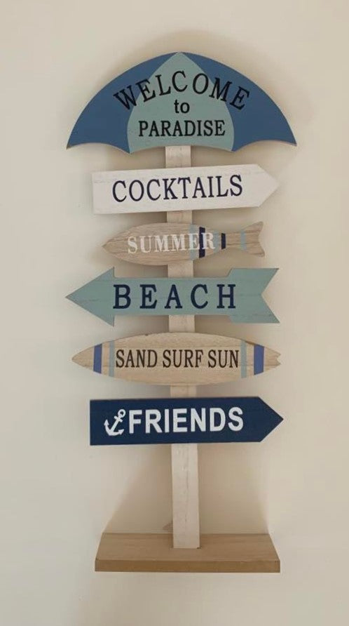 Welcome to Paradise Driftwood Look Sign